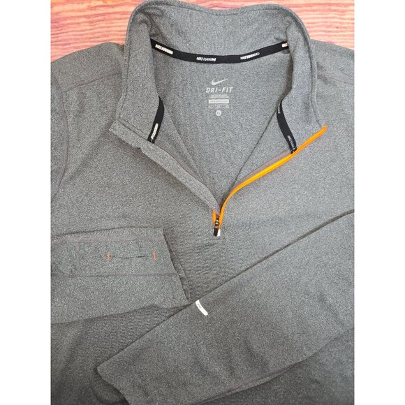 Nike Mens Dri-Fit Running Shirt XL Gray Long Sleeve Quarter Zip - Picture 4 of 7